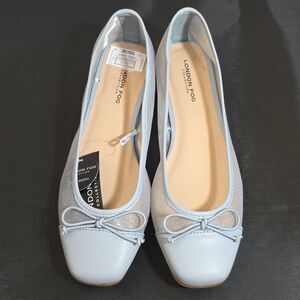 BRAND NEW LONDON FOG MESH BOWNOT SLIP ON WOMENS LOW HEEL PUMP